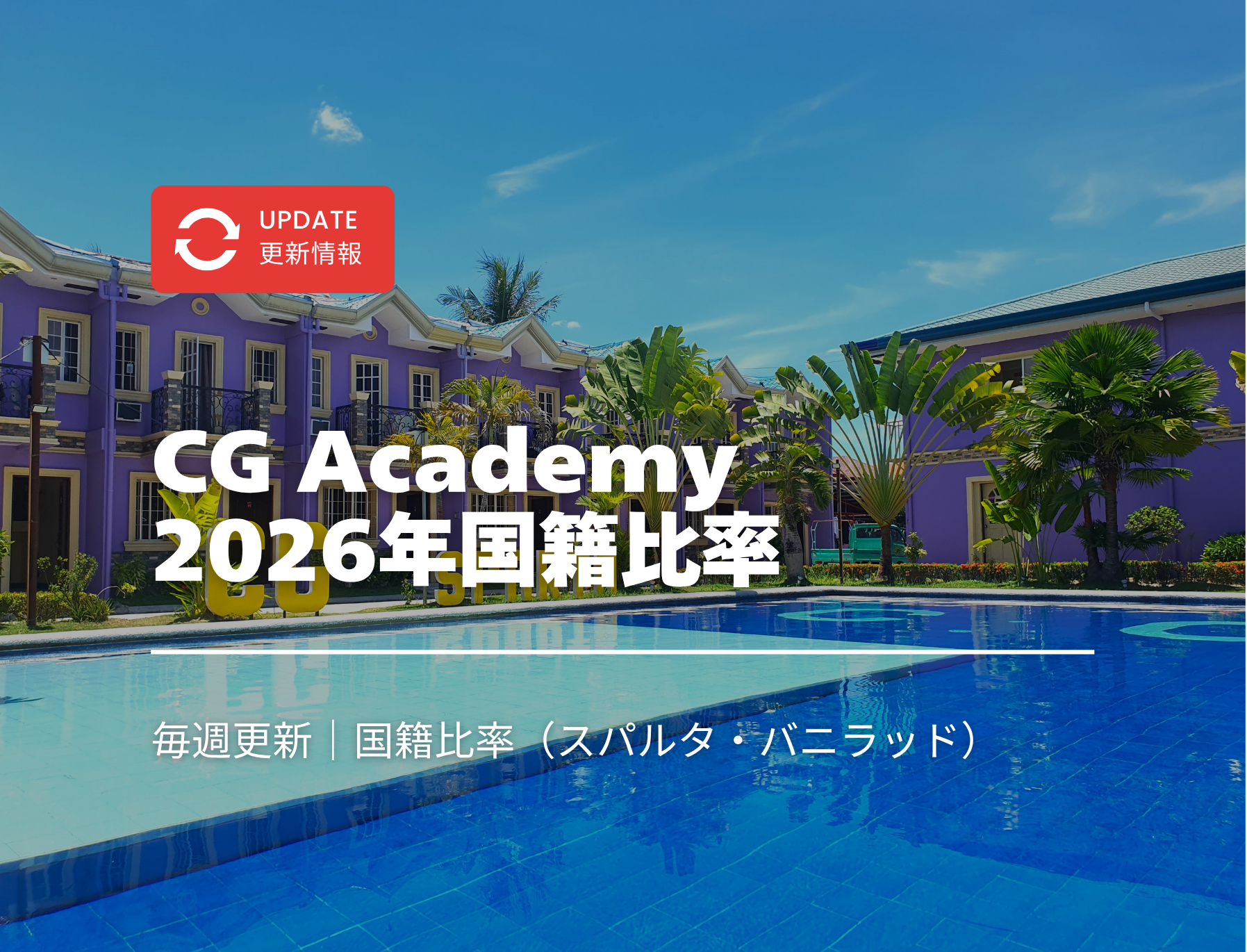 フィリピン留学　セブ島　CG Academy　シージー　国籍比率